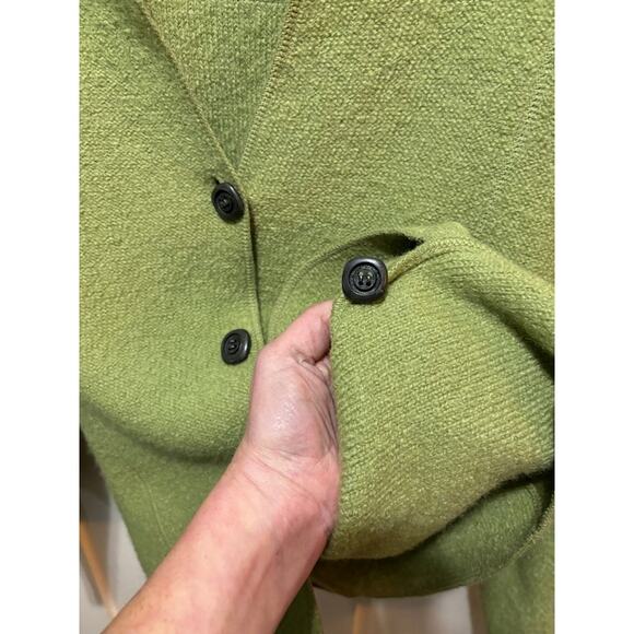 South Wool green jacket cardigan sweater 100% virgin wool size large - Picture 5 of 7